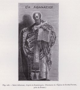 Sint Athanasius; naar de Dominiquin, Schilderijen van de Kerk van Grotta-Ferrata, nabij Rome door French School