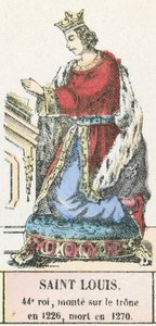 Saint Louis, 44e koning, besteeg de troon in 1226, stierf in 1270 door French School