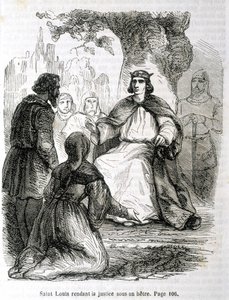 Saint Louis die recht spreekt onder een beuk - in 