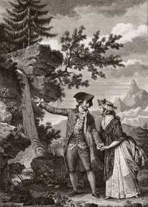 Saint Preux en Julie gravure van 1793 voor 