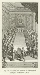 Vergaderzaal van de Franse Academie in het Louvre, 1673 door French School