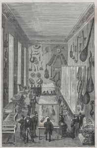 Zaal van het museum van het nationaal conservatorium voor muziek van Parijs - Gravure in 