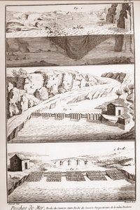 Zalmvisserijtechnieken - Encyclopedie of Woordenboek van de Wetenschappen, Kunsten en Beroepen door Denis Diderot (1713-1784) en Jean d
