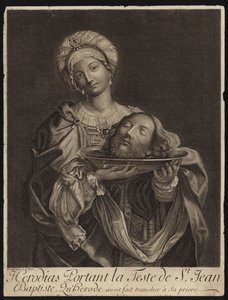 Salome draagt het hoofd van St. Johannes de Doper op een schaal