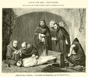 Salon van 1841, Een scène van de Inquisitie (gravure) door French School