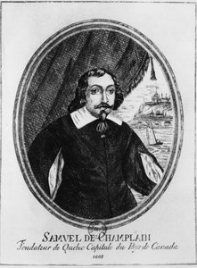 Samuel de Champlain (1570-1635), anonieme gravure. door French School