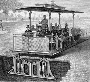 San Francisco kabeltram met onzichtbare wielen - in 