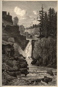 Saut du Doubs (waterval) Franche-Comté - gravure in "PATRIE" - BESCHRIJVING PICTURESQUE DE LA FRANCE IN 6 VOLUMES DOOR LUCIEN HUARD - eind 19e eeuw door French School