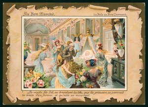 Scène uit Doornroosje (chromolitho)