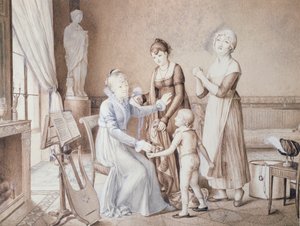 Scène van Gezinsleven, begin negentiende eeuw door French School