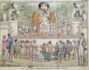 Scène van het diner van Gargantua met publiek, attractie van de tuin van Tivoli, ca. 1805 door French School