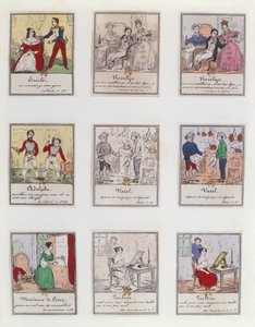 Scènes uit het vroege 19e-eeuwse Parijse Vaudeville en Opera-Comique