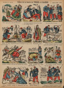 Scènes uit de Franse koloniale oorlogen in Algerije en Tunesië
