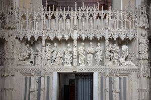 Scènes van het koor van de kathedraal van Chartres door French School