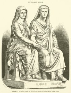 Beeldhouwwerk, Een Romeins huwelijk (gravure) door French School