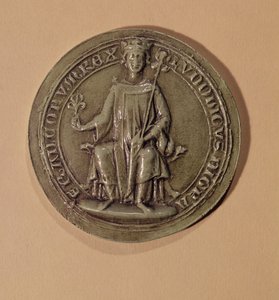 Zegel van Lodewijk IX (1214-70) met een scepter en een fleur de lys, ca. 1252