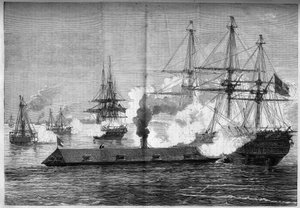 Secessieoorlog (1861-1865) of Amerikaanse Burgeroorlog - Zeeslag bij Newport News (Virginia) - 8-9 maart