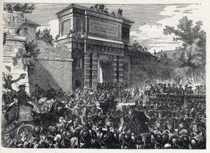 Tweede coalitie: de Slag bij Hohenlinden (bij München, Duitsland) op 12 Frimaire jaar IX (3 december 1800) tussen de Franse troepen van generaal Jean Victor Moreau en de Oostenrijkse en Beierse troepen onder bevel van aartshertog Jean Baptiste door French School