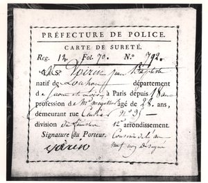 Veiligheidskaart, 1808
