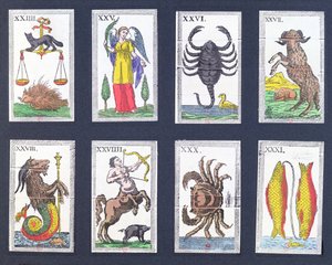 Selectie van astrologische tarotkaarten door French School