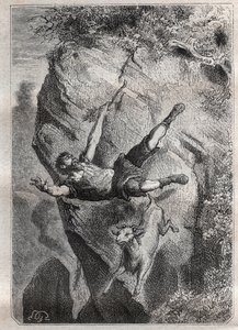 Avontuur van Alexandre Selkirk, een Schotse zeeman die vier jaar op het eiland Juan-Fernandez in de Stille Oceaan verbleef, wat Daniel Defoe inspireerde voor Robinson Crusoe door French School
