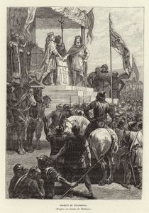 Eed van Straatsburg. Verbond tussen Lodewijk de Duitser en Karel de Kale, koningen van Oost- en West-Francië, 842 door French School
