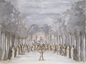Decorontwerp voor een opera, uit een collectie getiteld Les Menus Plaisirs du Roi