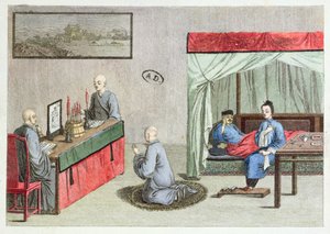 Ziekte, naar een originele Chinese prent, 1810 door French School
