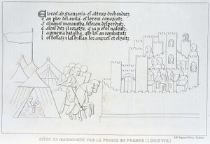 Belegering van Marmande door Lodewijk VIII door French School