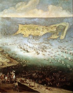 Belegering van de Citadel van Saint Martin op Ile de Re, in 1627 door French School