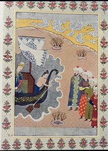 Sinbad gaat aan boord, illustratie voor Sinbad de Zeeman, uit De Arabische Nachten, 1895 door French School