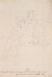 Schets uit de Grote Zaal in Poggio a Caiano, 12 oktober 1813 door French School