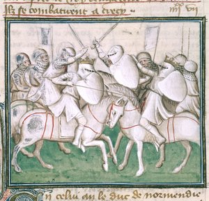 De Slag bij Crecy, c.1410 door French School