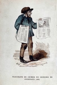 Klein Parijse beroep: de koopman van misdaden of krantenverkopers. door French School