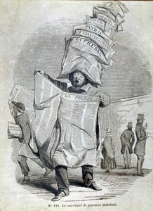 Klein Parijse beroep: de koopman of verkoper van reizende kranten.