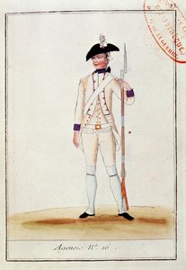 Soldaat van het Franse Agenois Infanterieregiment, ca. 1780