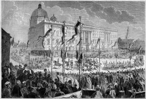 Plechtige intocht van Willem I (1797-1888), koning van Pruisen, in Berlijn, 22 oktober