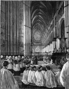 Plechtige uitvoering in de Kathedraal van Reims van de Mis van Gounod, bekend als de Mis van Jeanne d