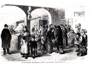 Soepkeuken in Parijs, ca. 1860