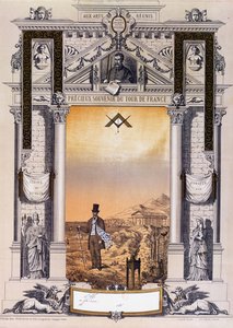 Souvenir van een gezellenreis door Frankrijk na zijn leertijd, ca. 1860 door French School