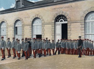 Speciale militaire school van Saint-Cyr (Saint Cyr), interne dienst: Uitgang van het amfitheater. door French School