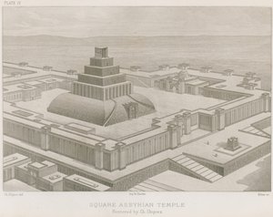 Vierkante Assyrische tempel door French School