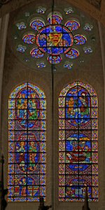 Heiligen Johannes en Jacobus; Aanbidding der Wijzen; De Geboorte; De Vlucht naar Egypte; Beaufort ridder; schenkers door French School