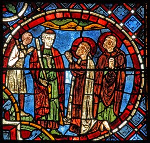 Heiligen Simon en Judas smeken om genade door French School