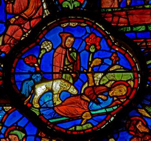 St. Antonius: kijkt naar leeuwen bij het graf van St. Paulus de Kluizenaar