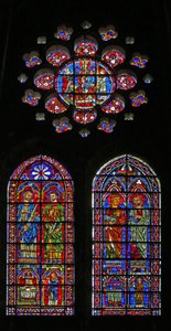 St. Cosmos, St. Damien, St. Gervais en Proteus; schenker priesters; de Maagd en Kind boven door French School