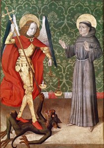 St. Michael en St. Franciscus van Assisi, c.1480 door French School