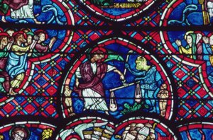 St. Michael die zielen weegt, 13e eeuw door French School