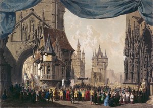 Decorontwerp voor Act I van La Juive, voor het eerst uitgevoerd in de Parijse Opera op 23 februari 1835