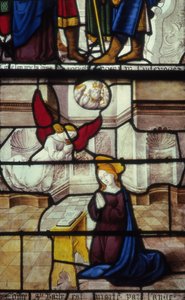 Glas-in-loodraam van de Sint-Barbarakapel, Kerk van Notre-Dame de Semur-en-Auxois door French School
